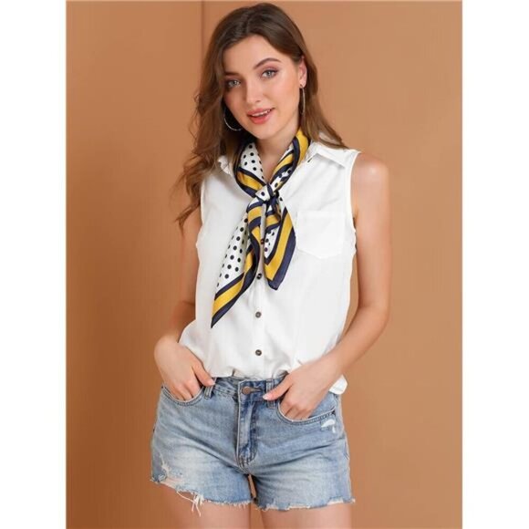 Polka Dots Square Scarf Neck Scarves Kerchief Neckerchief Headband for Women - Picture 6 of 8